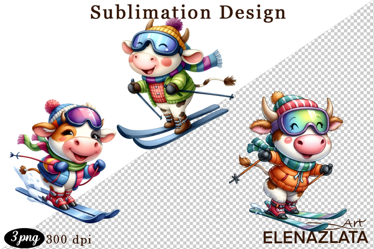 Winter sports clipart, American sports, animal clipart