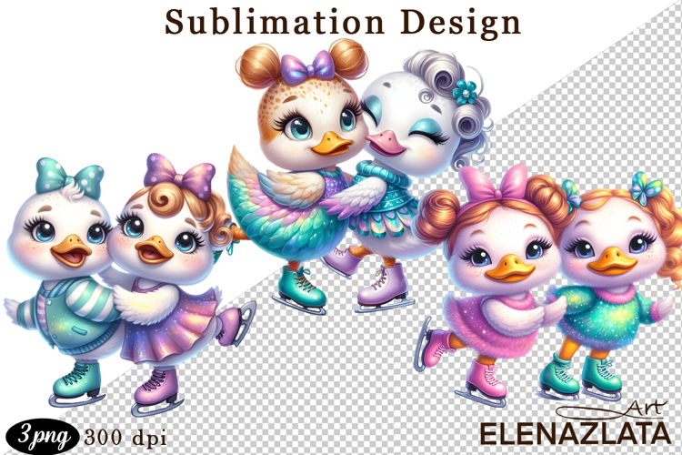 Winter sports clipart, American sports, animal clipart