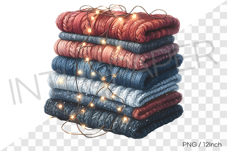 Twinkling fairy lights on winter fabric PNG winter fabric example image 1