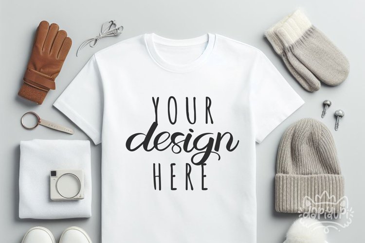 White Tshirt Mockup Image 13