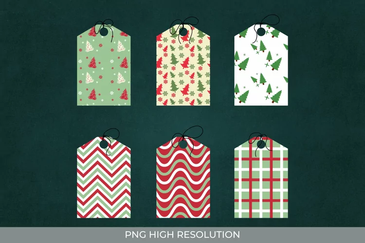 Winter Tree Patterned Shaped Tag