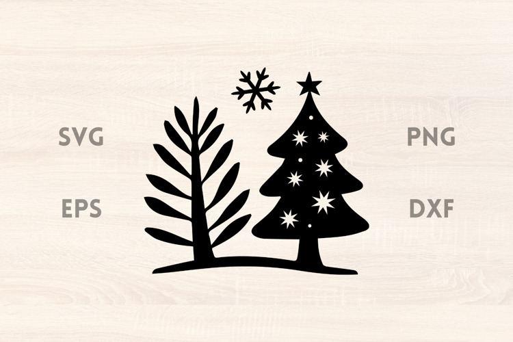 Festive Trees Christmas SVG Scene