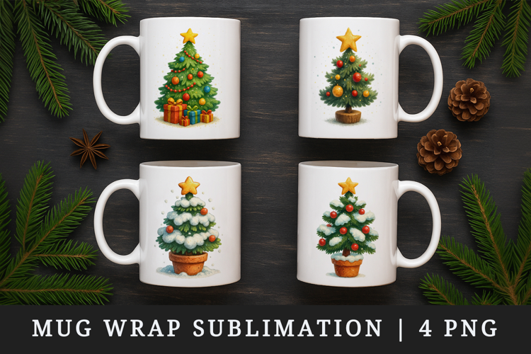 Winter mug wrap printable sublimation design