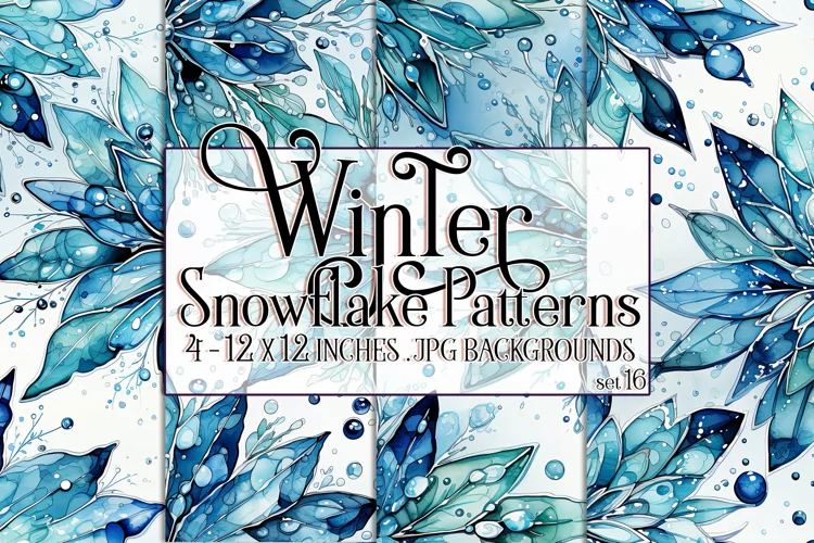 Winter Background, Winter Seamless Snowflake Patterns, s16