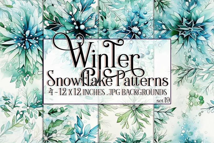 Winter Background, Winter Seamless Snowflake Patterns, s19