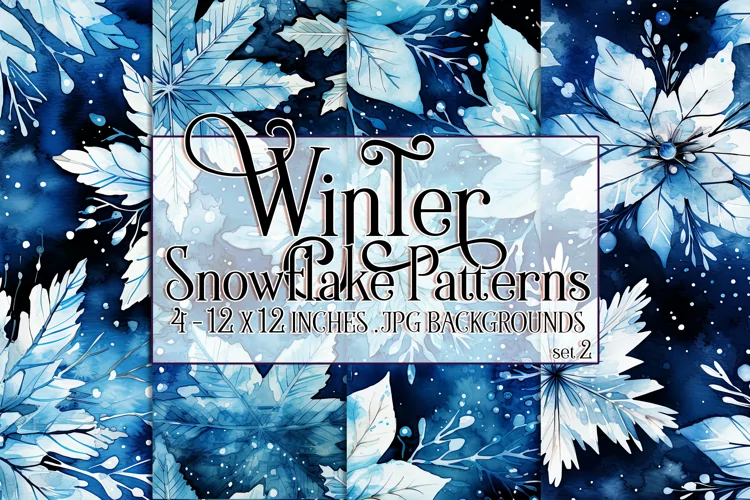 Winter Background, Winter Seamless Snowflake Patterns, s2