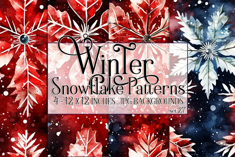 Winter Background, Winter Seamless Snowflake Patterns, s27