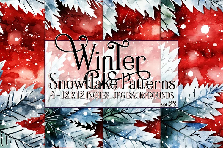 Winter Background, Winter Seamless Snowflake Patterns, s28