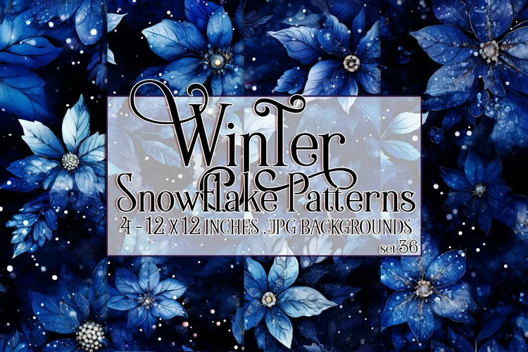 Winter Background, Winter Seamless Snowflake Patterns, s36