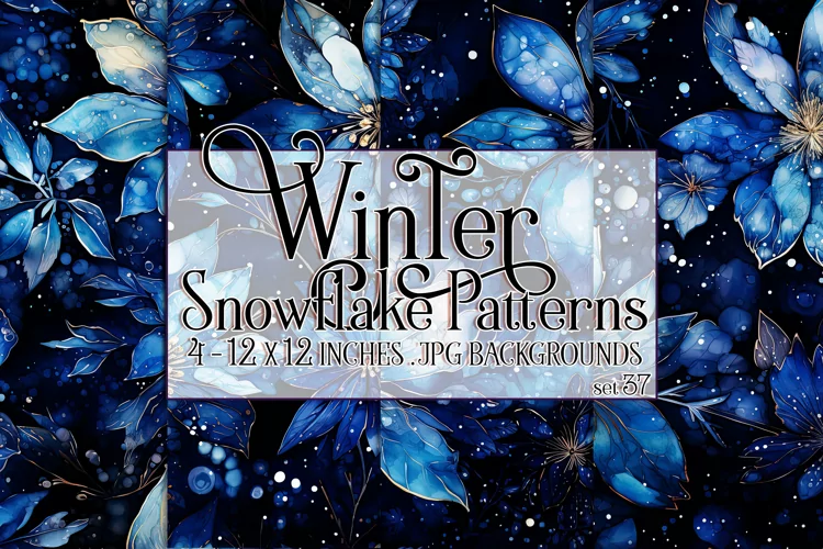 Winter Background, Winter Seamless Snowflake Patterns, s37