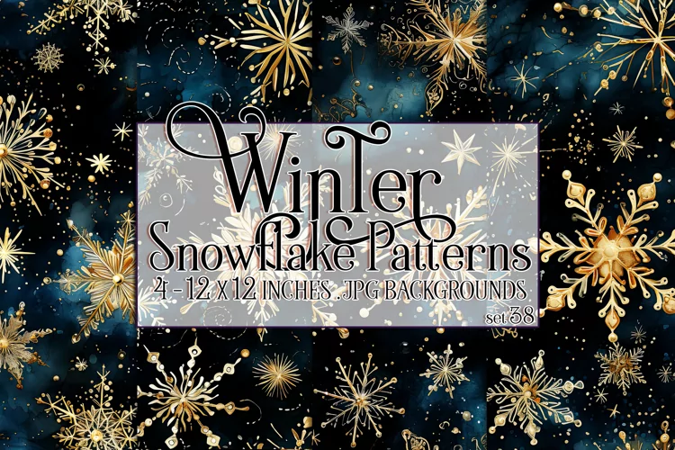 Winter Background, Winter Seamless Snowflake Patterns, s38