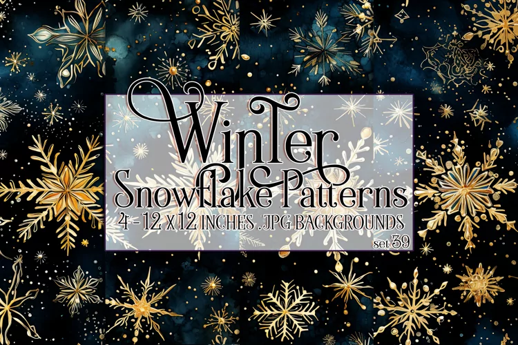 Winter Background, Winter Seamless Snowflake Patterns, s39