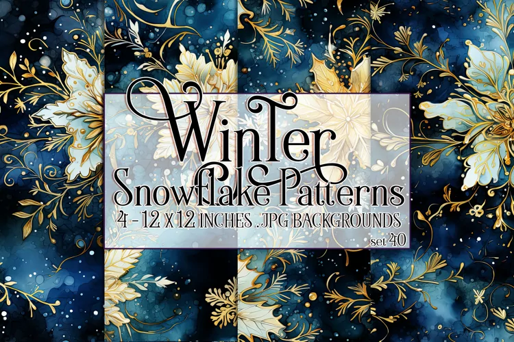Winter Background, Winter Seamless Snowflake Patterns, s40
