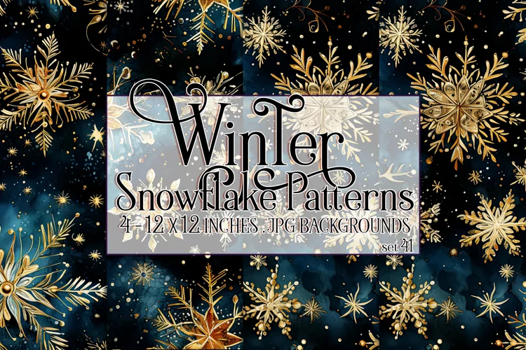 Winter Background, Winter Seamless Snowflake Patterns, s41