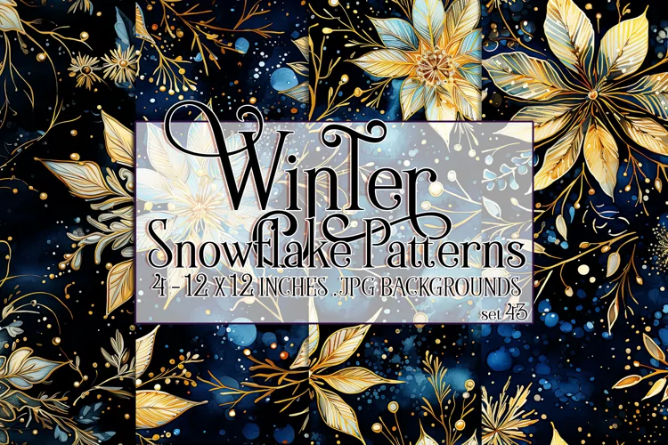 Winter Background, Winter Seamless Snowflake Patterns, s43
