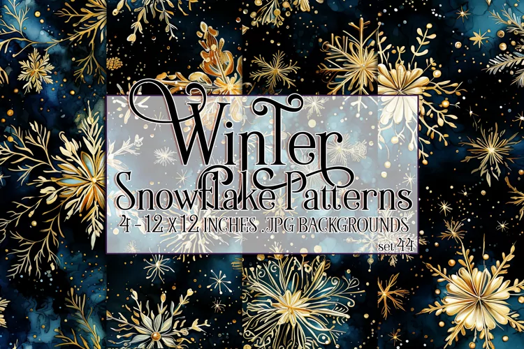 Winter Background, Winter Seamless Snowflake Patterns, s44