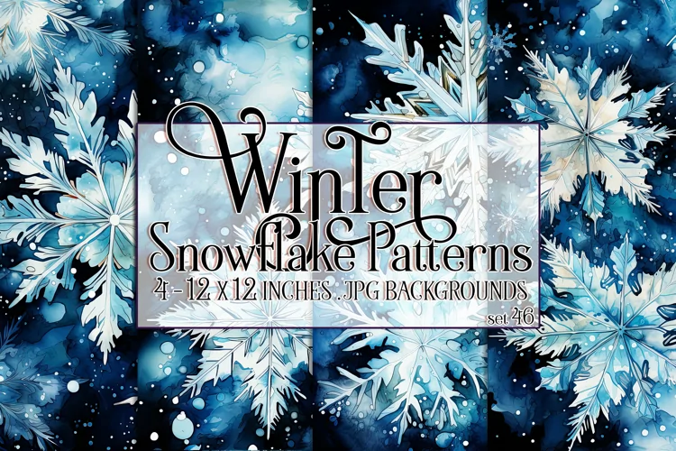 Winter Background, Winter Seamless Snowflake Patterns, s46