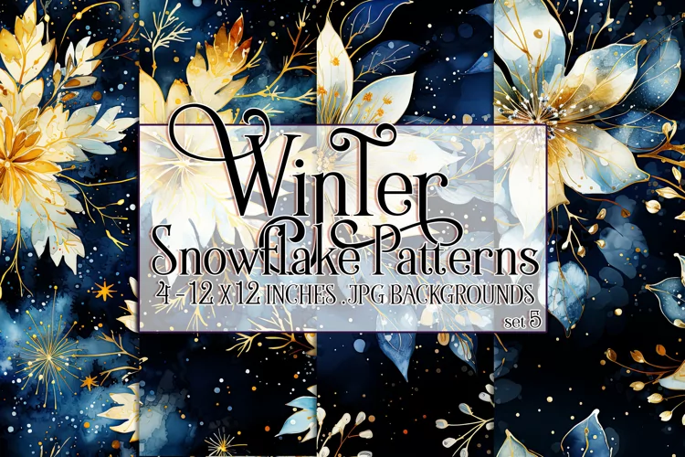 Winter Background, Winter Seamless Snowflake Patterns, s5