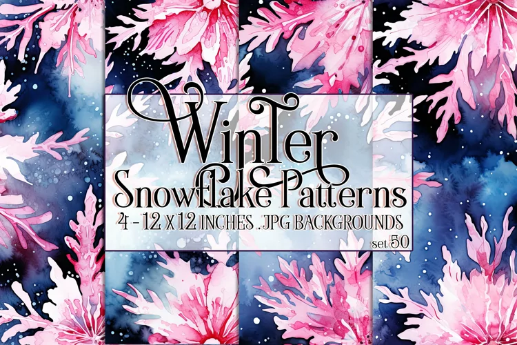 Winter Background, Winter Seamless Snowflake Patterns, s50