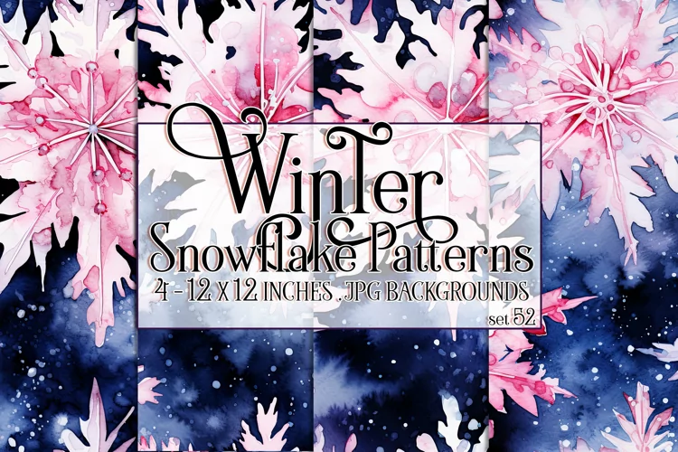 Winter Background, Winter Seamless Snowflake Patterns, s52