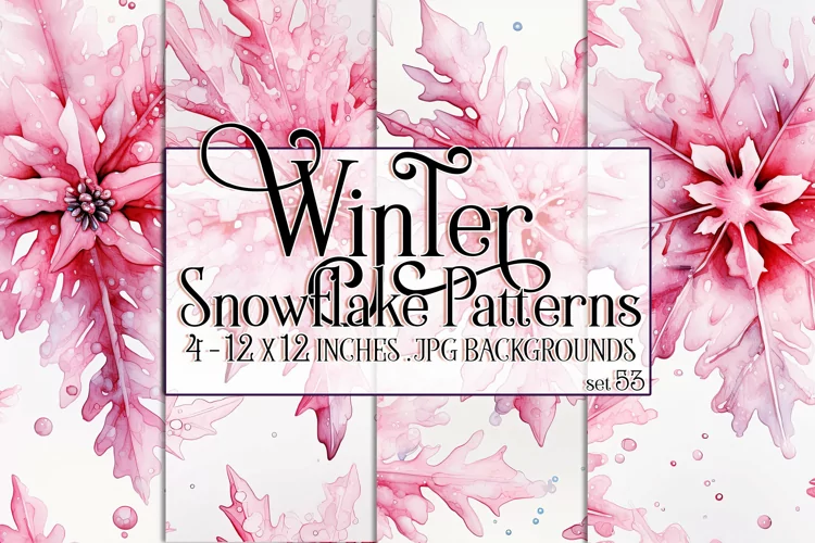 Winter Background, Winter Seamless Snowflake Patterns, s53