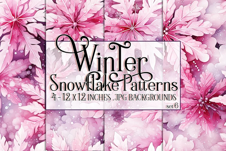 Winter Background, Winter Seamless Snowflake Patterns, s6