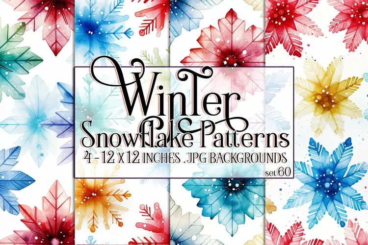 Winter Background, Winter Seamless Snowflake Patterns, s60
