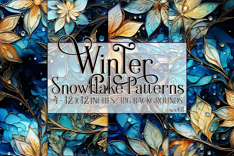 Winter Background, Winter Seamless Snowflake Patterns, s61