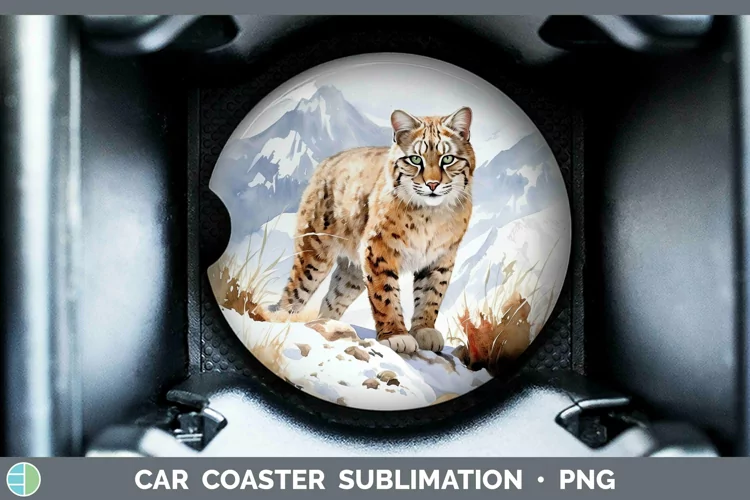 Winter Wild Cats Andean Mountain Cat Car Coaster Sublimation