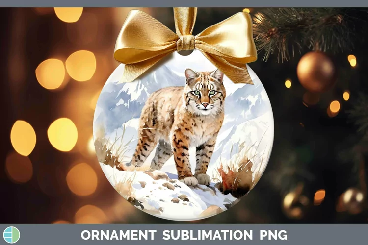 Winter Wild Cats Andean Mountain Cat Ornament Sublimation Ba