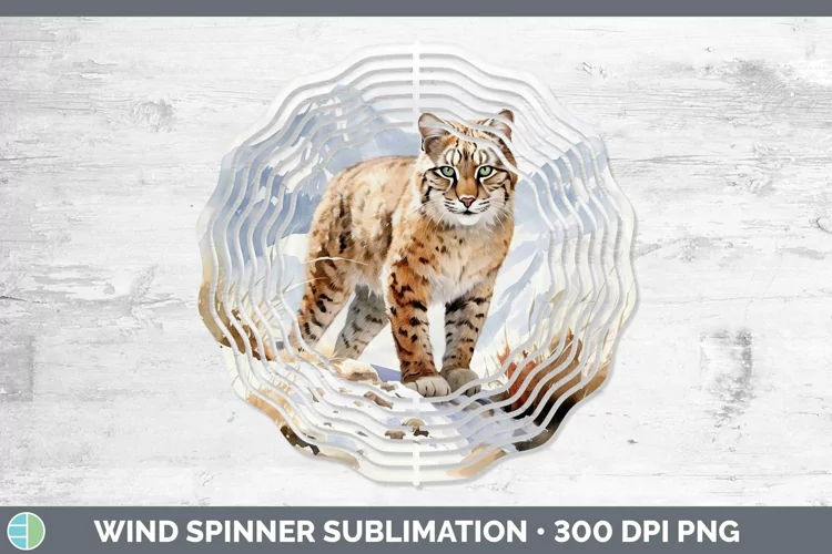 Winter Wild Cats Andean Mountain Cat Wind Spinner Sublimatio