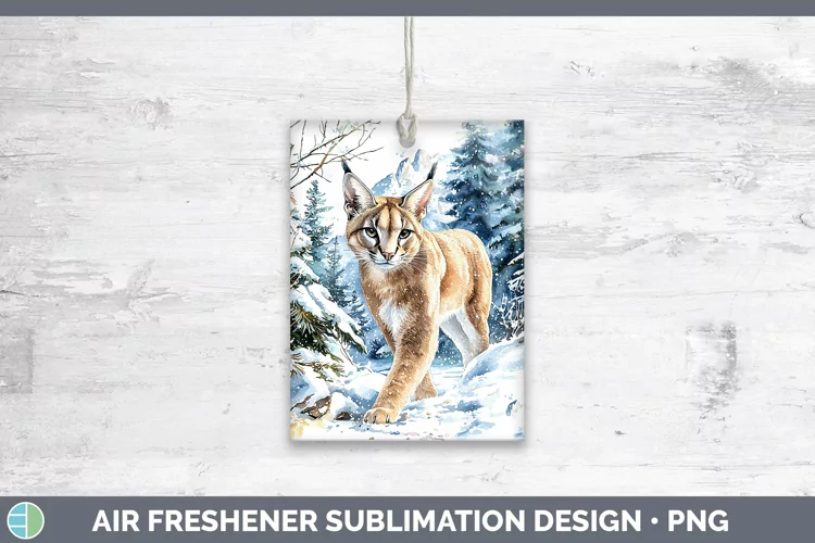 Winter Wild Cats Caracal Air Freshener Sublimation Car Fresh