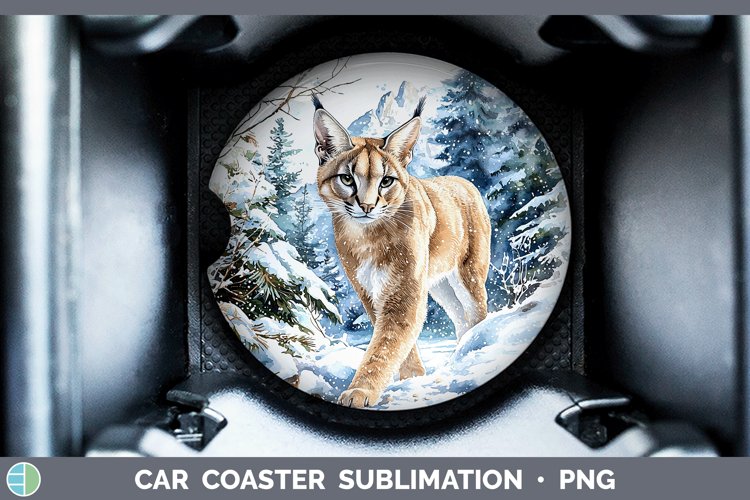 GorgeousWinter Wild Cats Car Coaster design.