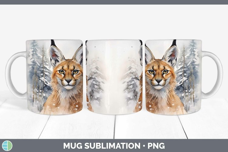 GorgeousWinter Wild Cats Mug Wrap design.