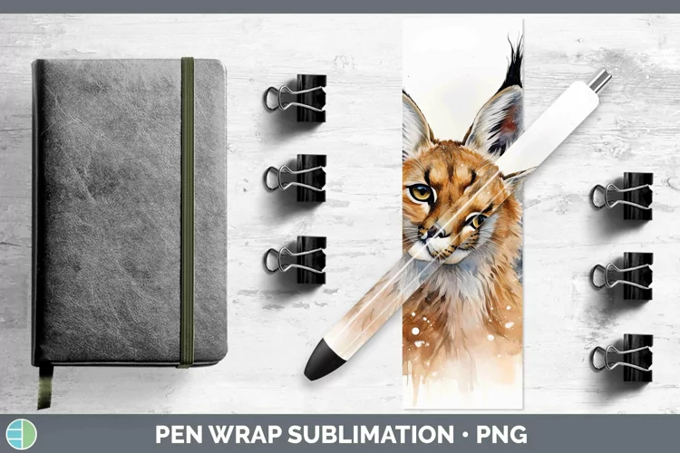 Winter Wild Cats Caracal Pen Wrap Sublimation Pen Designs