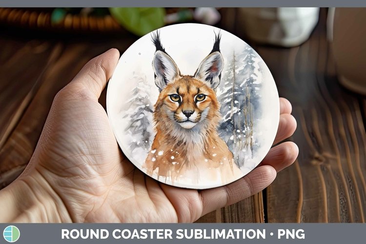 GorgeousWinter Wild Cats Round Coaster design.