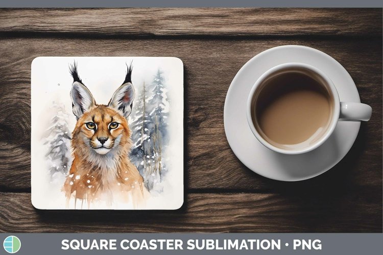 GorgeousWinter Wild Cats Square Coaster design.