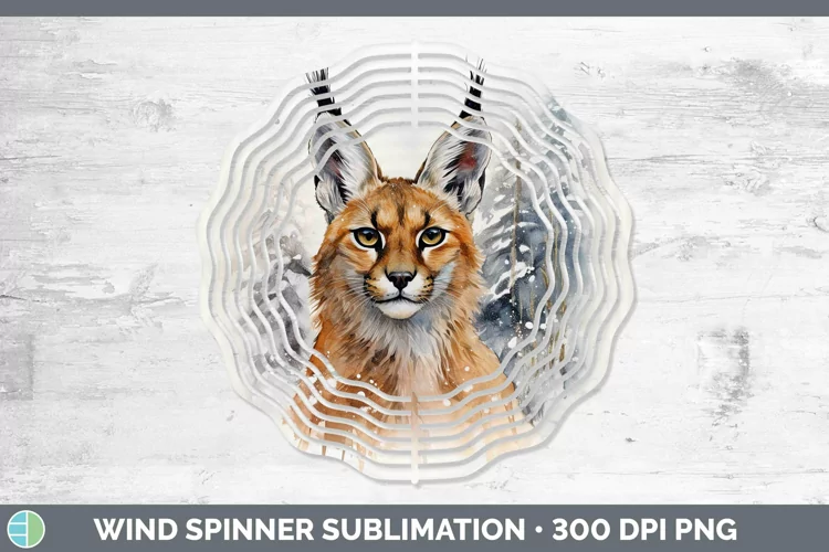 Winter Wild Cats Caracal Wind Spinner Sublimation Spinner De