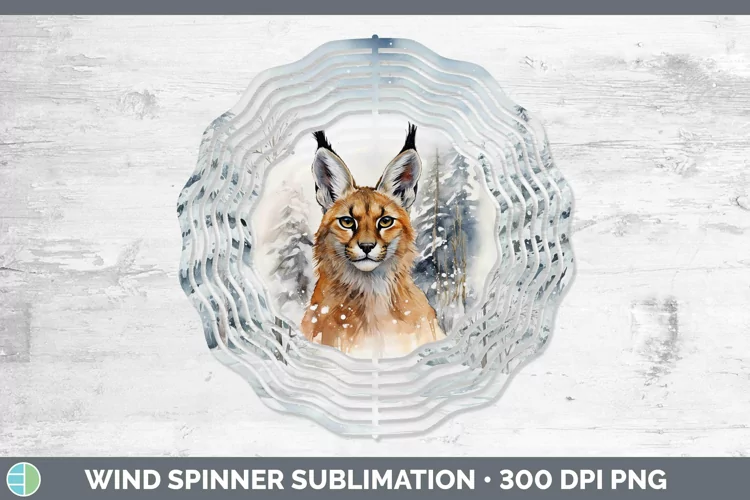 Winter Wild Cats Caracal Wind Spinner Sublimation Spinner De