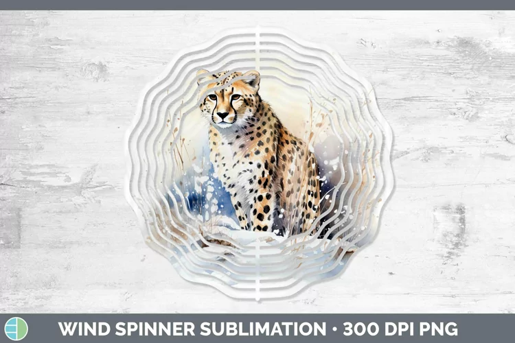 Winter Wild Cats Cheetah Wind Spinner Sublimation Spinner De