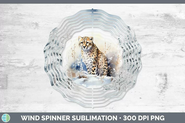 Winter Wild Cats Cheetah Wind Spinner Sublimation Spinner De