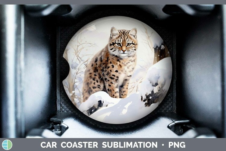 GorgeousWinter Wild Cats Car Coaster design.