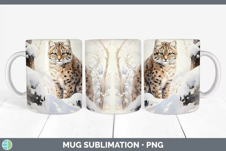 Winter Wild Cats Geoffroys Cat Mug Wrap Sublimation Coffee C