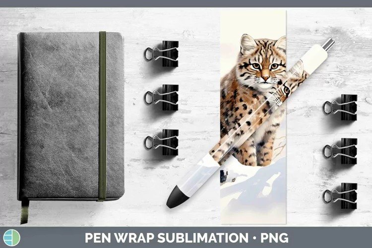 Winter Wild Cats Geoffroys Cat Pen Wrap Sublimation Pen Desi