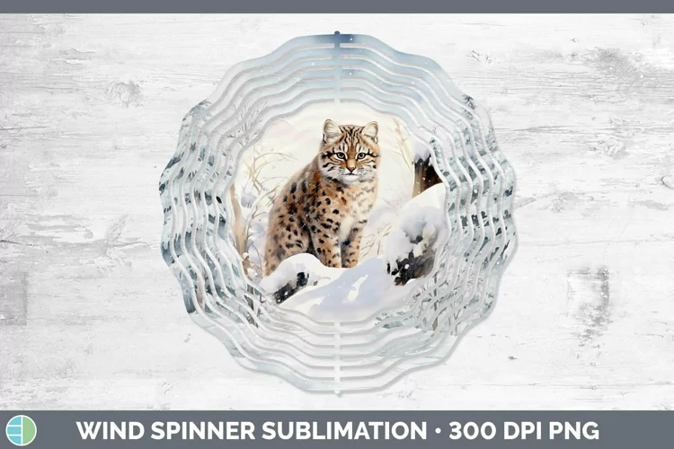 Winter Wild Cats Geoffroys Cat Wind Spinner Sublimation Spin