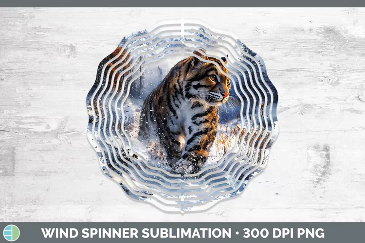 Winter Wild Cats Leopard Clouded Wind Spinner Sublimation Sp