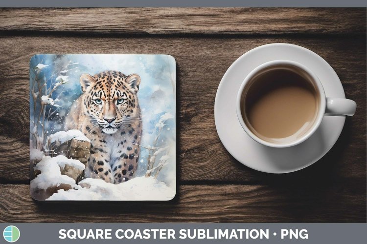 GorgeousWinter Wild Cats Square Coaster design.