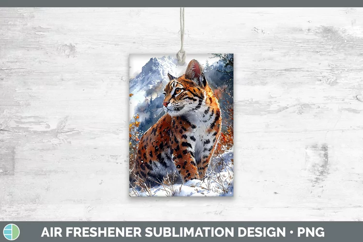 Winter Wild Cats Margay Cat Air Freshener Sublimation Car Fr