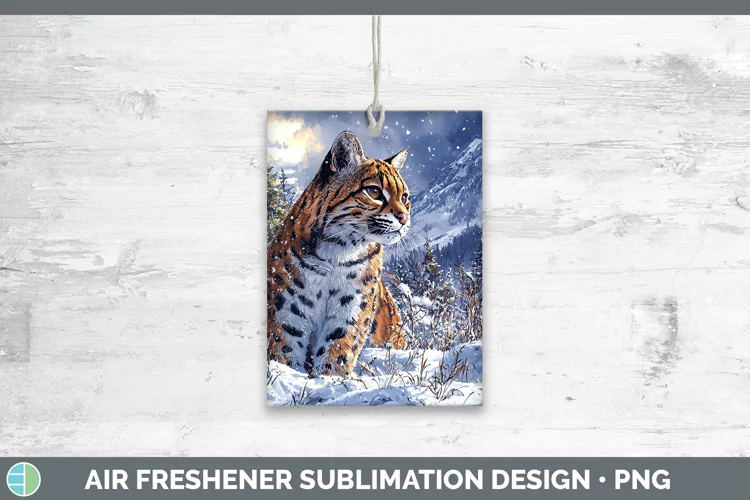 Winter Wild Cats Ocelot Air Freshener Sublimation Car Freshe