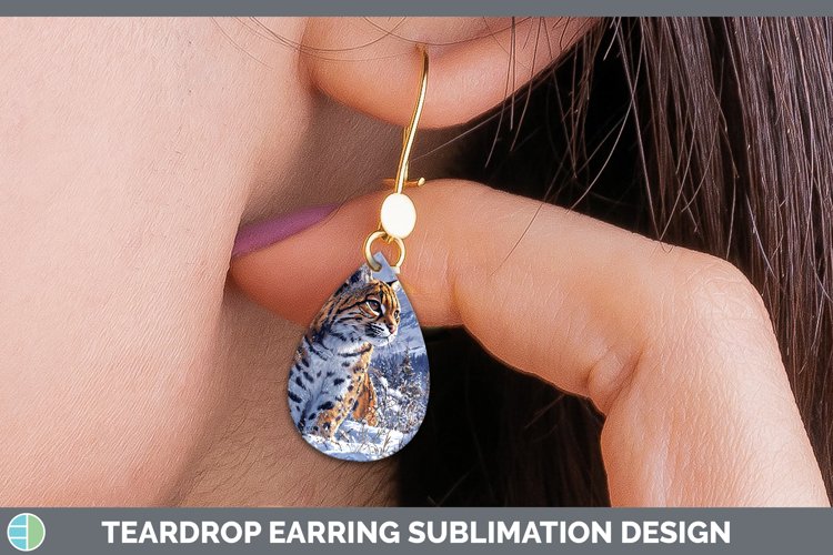 GorgeousWinter Wild Cats Teardrop Earrings design.